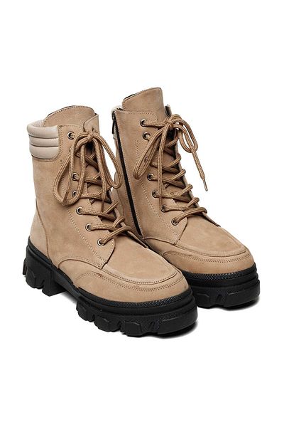 Bestello Lace-Up Rubber Sole Flat Boots 101-41030 Women's Boots