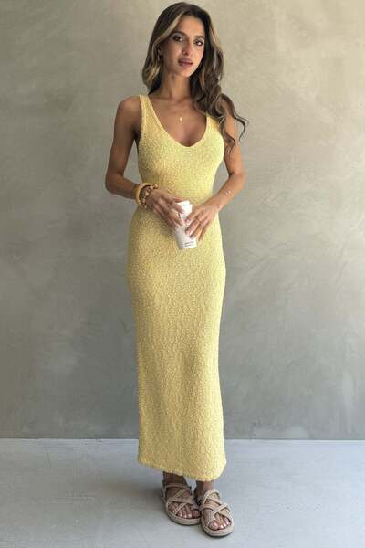 Ulino Πλεκτό φόρεμα με τιράντες και υφή