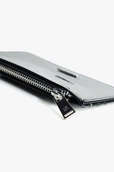 Bershka Faux-patent-finish card holder