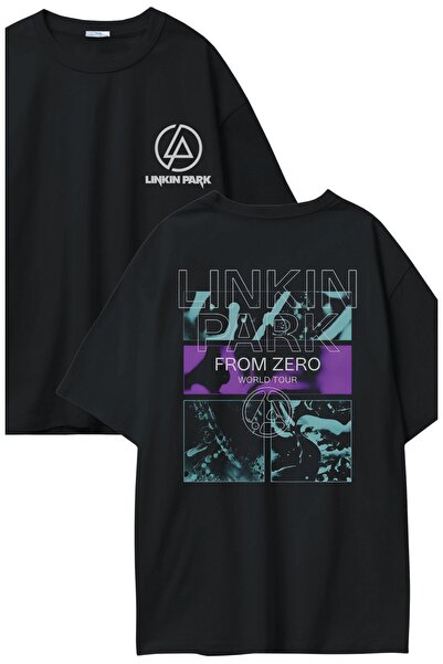 Fuddy Moda تي شيرت مطبوع عليه Linkin Park From Zero Back للجنسين، تي شيرت برق...