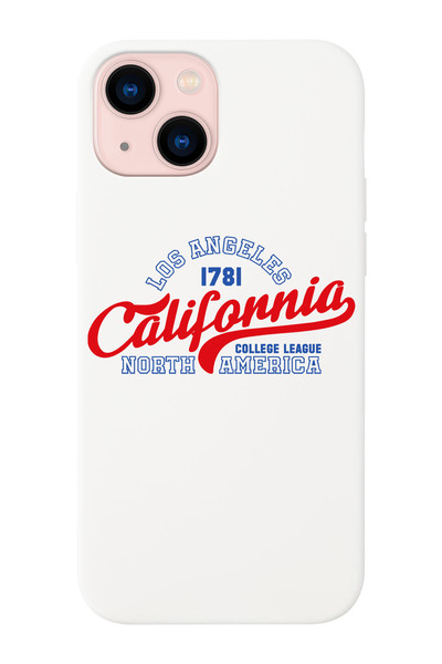shoptocase iPhone 14/13 Uyumlu California College Desenli İçi Süet Lansman Ko...