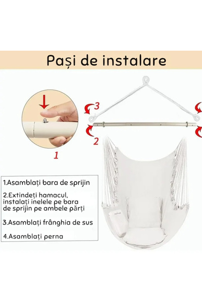 varioshop Hanging swing hammock for home or garden VarioShop®, with wooden frame, for indoors/outdoors