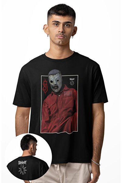 Fuddy Moda Unisex majica Slipknot s kratkim rukavima Štampano za vrat, Oversi...