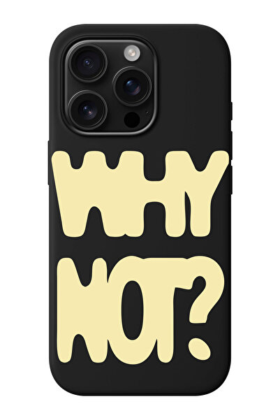 shoptocase iPhone 16 Pro Max Uyumlu Why Not? Desenli İçi Süet Lansman Koruyuc...