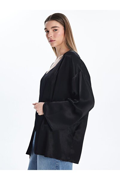 LC Waikiki Shawl Collar Oversize Satin Women's Kimono