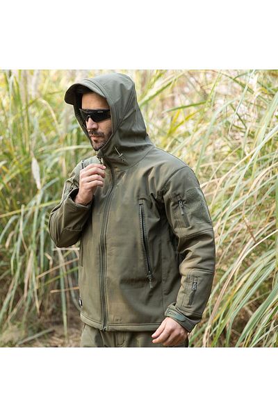 Lion camo Softshell Jacket with Lined Wool 'Shellpower'
