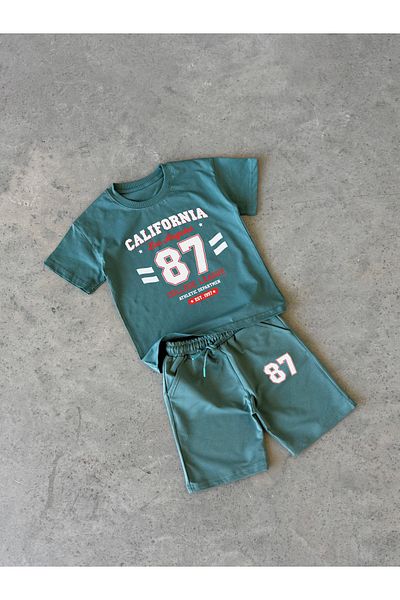 KAPROLLI California87 Unisex T-Shirt Shorts Girls Boys Kids Bottom Top Set Printed Team School Nursery Team