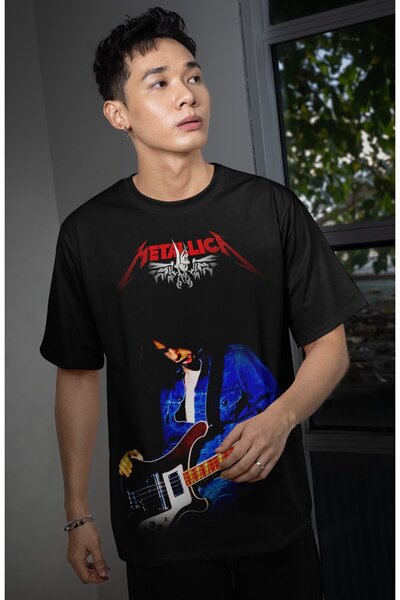 Fuddy Moda Unisex κιθαρίστας Metallica μπλουζάκι με στάμπα, μπλουζάκι με θέμα...