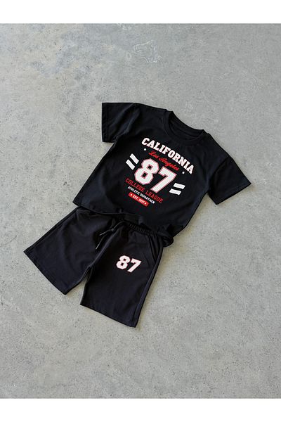 KAPROLLI California87 Unisex T-Shirt Shorts Girls Boys Kids Bottom Top Set Printed Team School Nursery Team