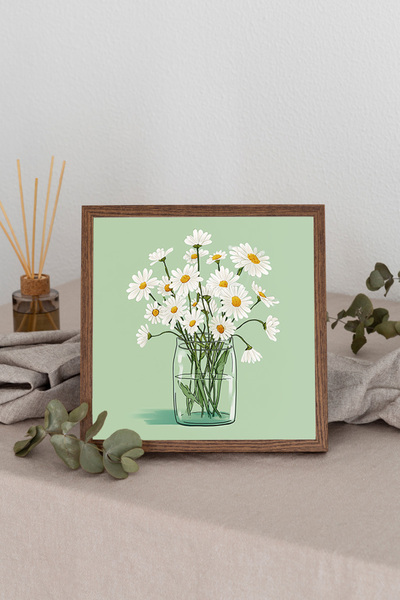 Dekorsiahome Tablou pătrat cu rame din lemn TK1170