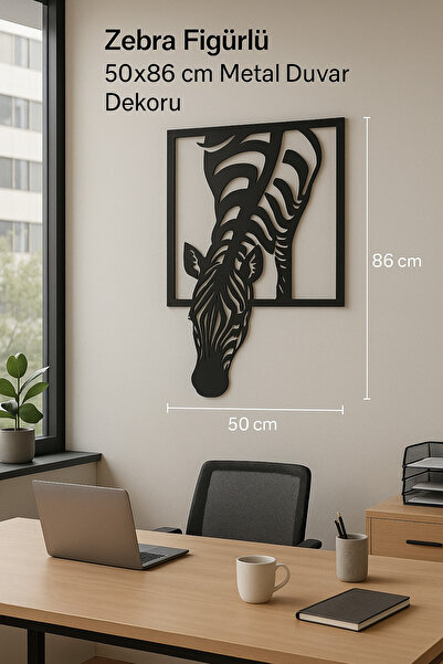Evo Metal Zebra Figürlü Metal Duvar Dekoru – 50x86 cm Siyah DKP Sac – Modern ...