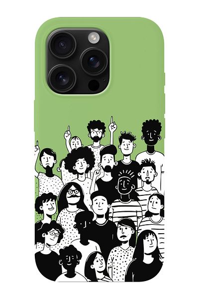 shoptocase iPhone 16 Pro Max Compatible Community Spirit Patterned Suede Launch Protective Phone Case