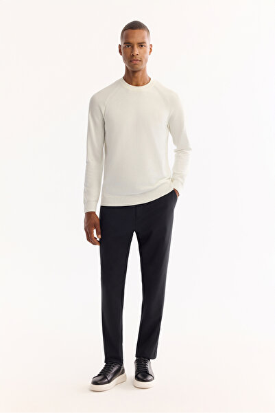 Avva Men's Black Classic Waist Bi-Stretch Wrinkle-Free Slim Fit Pants A52Y3209