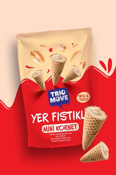 KOST Trio Move Mini Cornet with Groundnuts 55Gr - 1 Piece