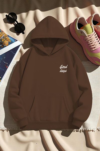 uyguntarz Унисекс Good Days Баскли Овърсайз Суитшърт