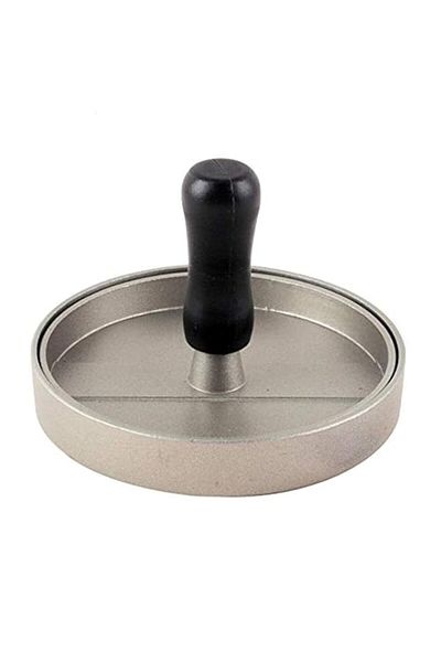 Generic مجموعة واحدة من قوالب مكبس الهامبرجر الدائرية المصنوعة من سبائك الألومنيوم مقاس 11 سم لحوم البقر المشوية وقوالب صنع فطائر البرجر