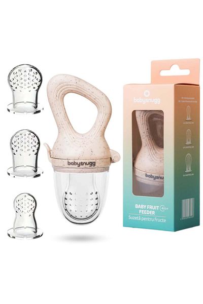 BabySnugg Suzeta pentru fructe si legume cu 3 tetine, fara BPA, Oatmeal