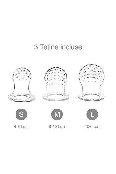 BabySnugg Suzeta pentru fructe si legume cu 3 tetine, fara BPA, Oatmeal