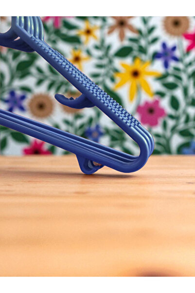 vionza Elbise Kıyafet Askısı Mavi 48'lİ Set 48 Adet Mavi Plastik 48 Gömlek Askısı