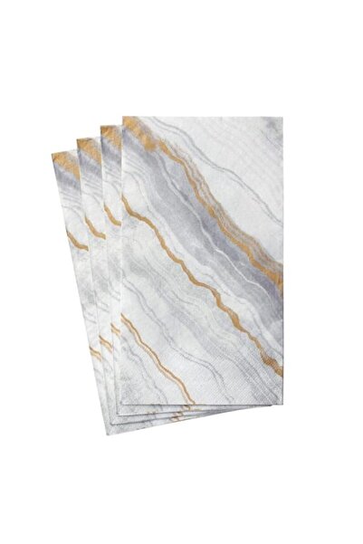 Generic Caspari Marble Paper Guest Towel Napkins in Grey, 15 Per Package