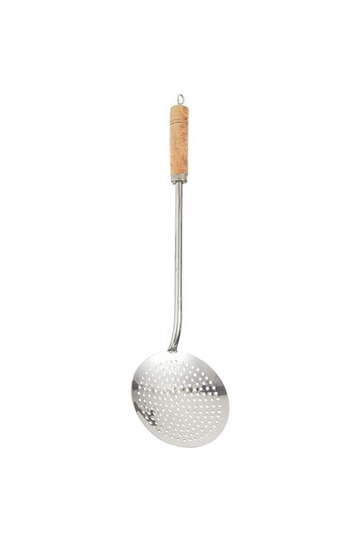 Generic RAJ STEEL ZARA SKIMMER WOODEN HANDLE , 42.5 CM , SILVER, RSZ005 , 1 PC