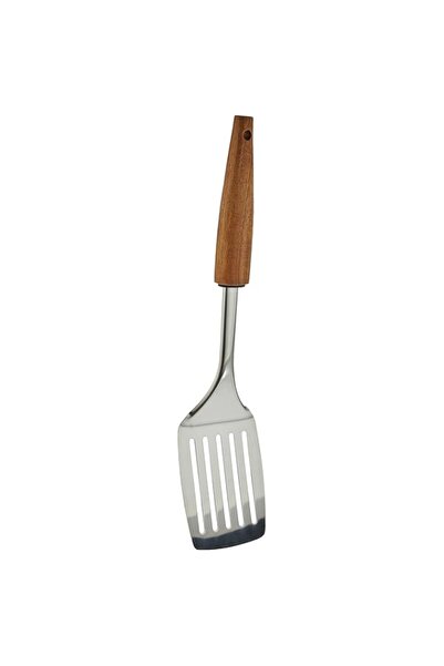 Generic Natural Life Stainless Steel Slotted Turner with Acacia Wood Handle A...