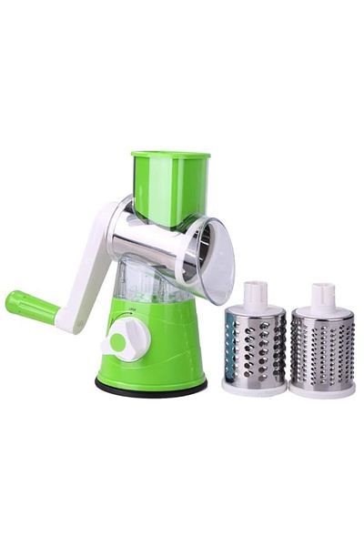 Generic halamodo Swift Rotary Drum Grater Vegetable Cheese Cutter Slicer Shredder Grinder with 3 Interchang