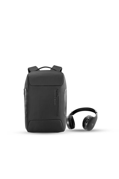 L`avvento L’avvento Laptop Backpack Fits up to 15.6”, With L'avvento Bluetooth Headphone Black