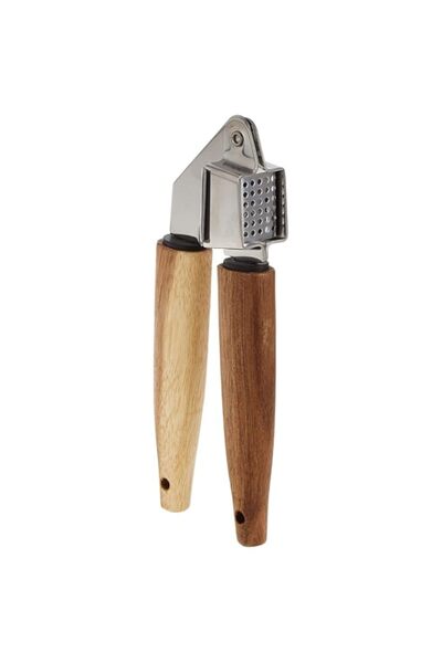 Generic Natural Life Stainless Steel Garlic Presser with Acacia Wood Handle A...