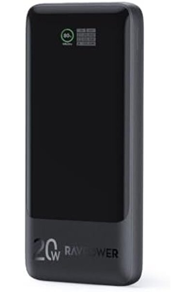 RavPower شاحن محمول 10000 مللي أمبير/ساعة من RAVPower، بنك طاقة 20 واط PD QC ...