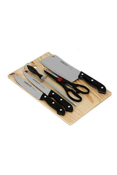 Generic Delcasa 5Pc Knife Set With Wooden Cutting Board Kitchen Knife Set, 5 ...