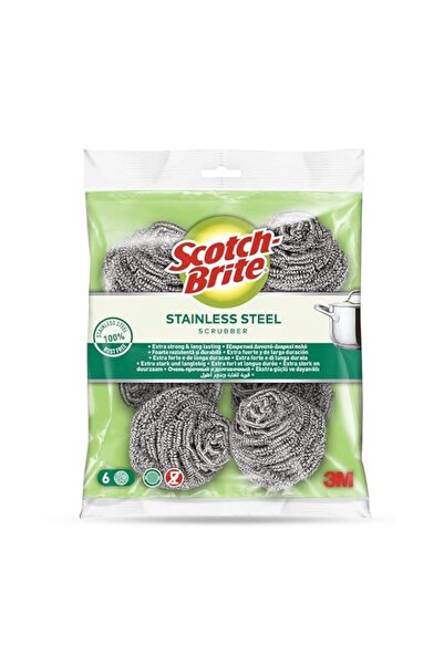 Generic إسفنجة تنظيف حلزونية معدنية من الفولاذ المقاوم للصدأ من سكوتش برايت، ...