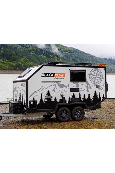 Motiker Çekme Karavan BlackRoad Orman Tasarımlı Karavan Sticker Etiket