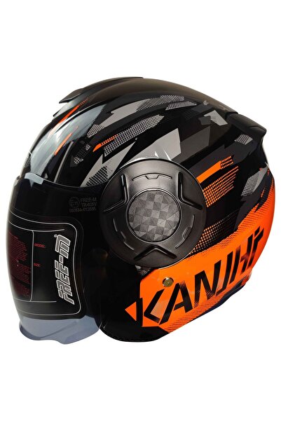 Free-M FREEM FR-665 YARIM KASK GÜNEŞ VİZÖRLÜ ORANGE (M)