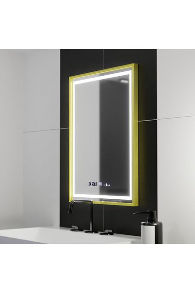 Alista Home LED Rectangular Mirror, 50x70 cm, Verite Royale Gold Motion Glow Marcello