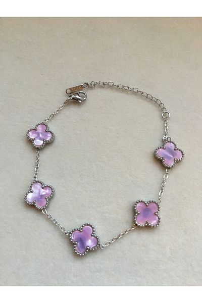 GUNESTAKI Silver Pink Reflective Steel Bracelet