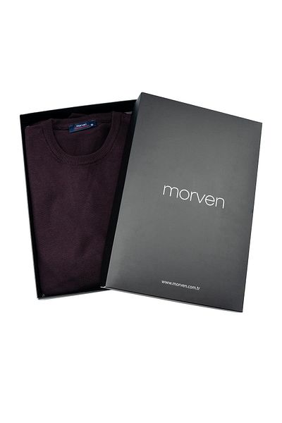 Morven Purple Basic Dynamic Fit Relaxed Cut Crew Neck Gift Boxed Knitwear Sweater
