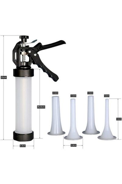Kardett Manual Sausage Stuffing Machine, Device, Tool with 4 Tubes for Sliced Meat