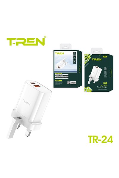TREN 20W Fast Wall Charger with 2 USB Ports and BD - Ultra-fast charging and a compact design compatible with your devices with a warranty