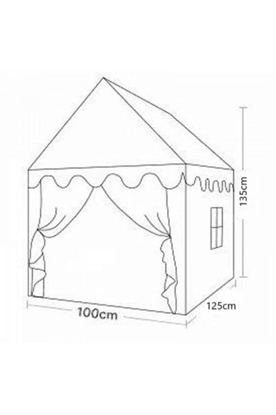Kardett Children's tent, includes lighting system, pink, 135x125x100 cm, castle with windows, for play