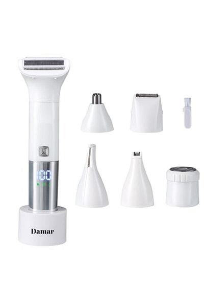 Damar Wet and Dry Epilator Damar, 6 IN 1, LED Display, Portable, Cordless, Multifunctional