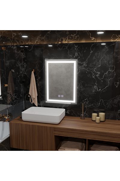 Alista Home Oglinda LED Rectangulara, 60 x 80 cm, Edge LUMINOUS Touch, Sistem Dezaburire, Dimabila