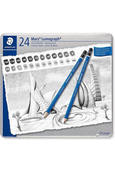 Staedtler Mars Lumograph 24-Piece Graduated Pen Set / 100 G24