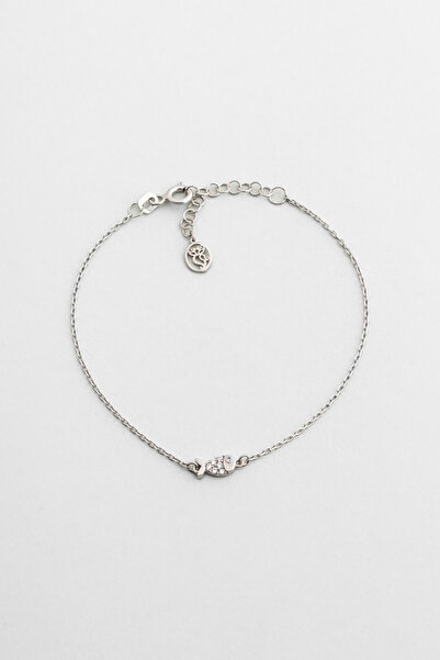 So CHIC... Little Fish 18 Ayar Beyaz Altın Kaplama 19 Cm Gümüş Bileklik