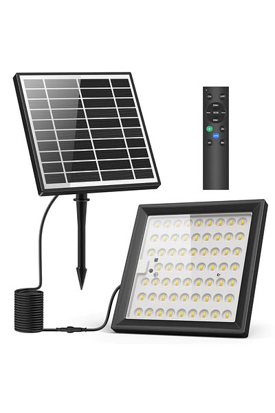 Proxxon Ustellar UT88210 30W LED Floodlight, Solar Panel, IP65, 4500mAh, Remote Control