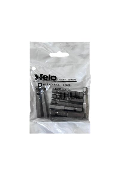 FELO Set 10 biti Felo, seria Industrial profil HEX, E6.3, HX8.0, 50mm