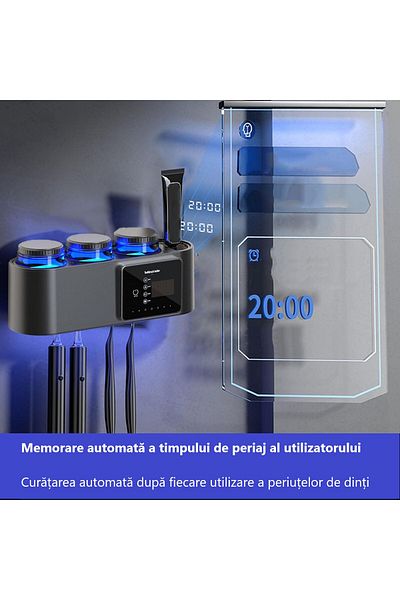 OEM Sterilizator Smart Si Suport Periute De Dinti Family, Cu Dozator Pasta de Dinti, Pornire Automata,