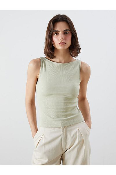LC Waikiki Quality Parts from Celebi Store |   Ecru Boat Neck Women's Tank Top