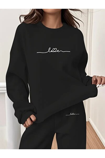 FUFLUNS LOVE HEART PRINTED UNISEX OVERSIZE ΣΕΤ ΦΟΡΜΑΣ ΚΑΤΩ/ΕΠΕΥΘΥΝΗ