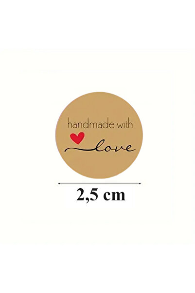 hdcw 500 ADET 2.5cm RULO YAPIŞKANLI KRAFT KAĞIT EL YAPIMI-HANDMADE STICKER ETİKET HEDİYE PAKETLEME